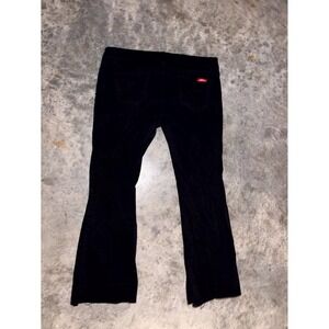 Genuine Dickies Pants Womens 17 Black Cotton Stretch Twill Slim Fit Bootcut Leg